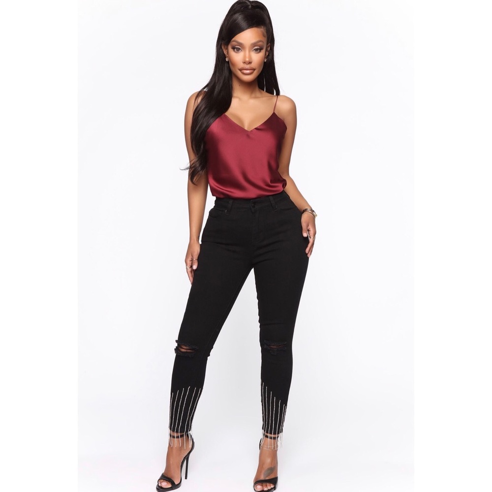 Fashion Nova Diamond Hem Skinny Jeans Size 3